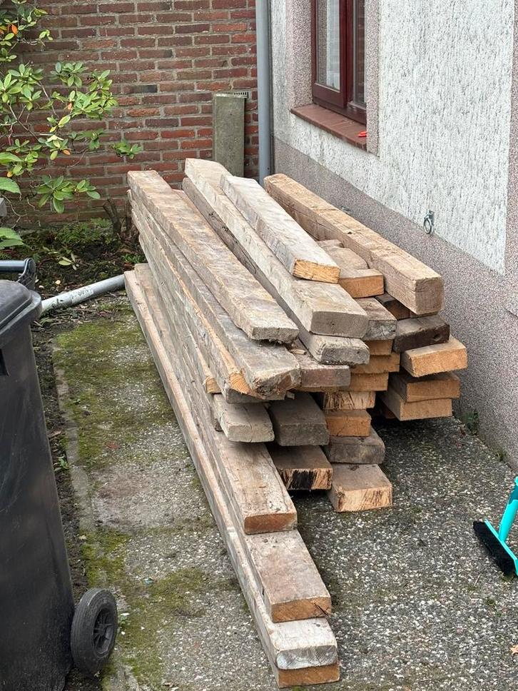 Vuren houten balken 20 bij 7 cm, Doe-het-zelf en Verbouw, Hout en Planken, Balk, Vuren, 300 cm of meer, 50 mm of meer, Ophalen