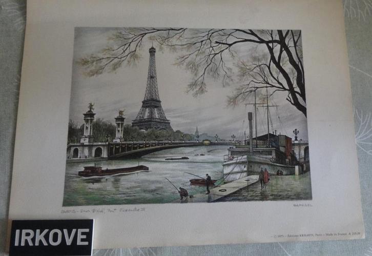 PARIS * ZEEFDRUK * 1975 EN 1980 * Drie Stuks *, Antiek en Kunst, Kunst | Litho's en Zeefdrukken, Verzenden