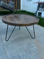 Houte ronde salon tafel, Huis en Inrichting, Tafels | Salontafels, Ophalen, Rond, 50 tot 100 cm, Minder dan 50 cm
