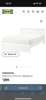 Ikea Songedand Bed 160 inclusief lattenbodem!, Huis en Inrichting, 160 cm, Ophalen of Verzenden, Wit, Zo goed als nieuw