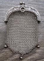 Eind 19 de eeuw Zilveren Maliënkolder Beursje Beurs Tasje, Antiek en Kunst, Ophalen of Verzenden, Zilver