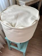 Witte poef, Huis en Inrichting, Banken | Voetenbanken en Poefen, Ophalen, Zo goed als nieuw, Rond, 50 tot 75 cm