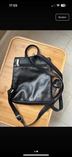 Rugtas leder crinkles, Sieraden, Tassen en Uiterlijk, Tassen | Damestassen, Ophalen of Verzenden, Zo goed als nieuw, Zwart, Overige typen