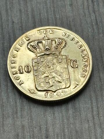 Tien gulden uit 1897. 4,9 gram beschikbaar voor biedingen