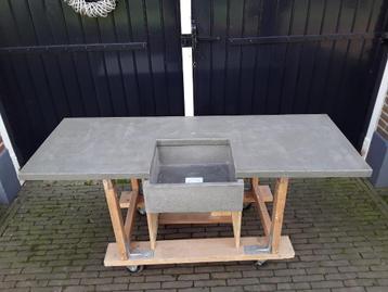 Beton Aanrecht Nieuw Buitenkeuken Geïmpregneerd 175 x 62 cm beschikbaar voor biedingen
