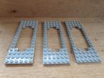 12V Rails Trein 3x Grijze Bodemplaat (3058; 4,5 of 12 Volt), Ophalen of Verzenden, Gebruikt, Losse stenen, Lego