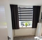 Raambekleding duo rolgordijn zwart en gordijnen  220 X 180, 200 cm of meer, Zwart, Ophalen of Verzenden, Zo goed als nieuw