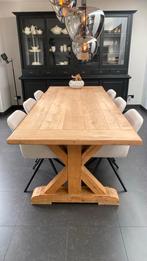 Kloostertafel massief eikenhout, Huis en Inrichting, Tafels | Eettafels, 100 tot 150 cm, Eikenhout, 200 cm of meer, Ophalen of Verzenden
