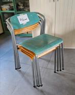 4 houten retro stoelen, Gebruikt, Bruin, Vier, Hout