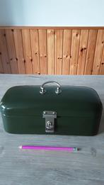 EMAILLE DONKER GROEN KOEKTROMMELTJE., Ophalen of Verzenden