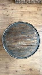 Ronde houten bijzet tafel, 64cm, Huis en Inrichting, Tafels | Bijzettafels, Ophalen, Minder dan 45 cm, Minder dan 55 cm, Rond