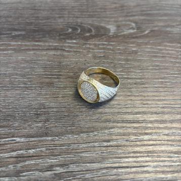 Massief Gouden Reversible Draairing Diamanten / Mercedes beschikbaar voor biedingen