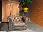 Chesterfield Clubfauteuil izgs, Ophalen of Verzenden, Zo goed als nieuw, Klassiek stoer industrieel, 100 tot 125 cm