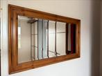 Grote oud grenen spiegel met geslepen glas, Ophalen, Zo goed als nieuw, Rechthoekig, Minder dan 100 cm