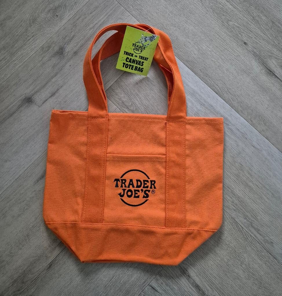 Trader Joe's Mini Tote Bag Shopper Shopping Tas Oranje, Ophalen of Verzenden, Nieuw, Oranje, Shopper