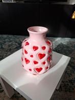 Roze Vaas met Hartjes, Huis en Inrichting, Woonaccessoires | Vazen, Ophalen, Overige kleuren, Aardewerk of Porselein, Zo goed als nieuw