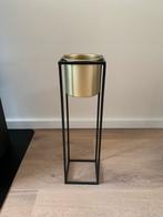 Bloempot op standaard, goud/zwart, Huis en Inrichting, Woonaccessoires | Zuilen en Pilaren, Ophalen of Verzenden, Gebruikt