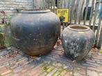 stoere robuuste oude stenen pot, Tuin en Terras, Bloempotten, Ophalen, Steen, Gebruikt, 40 cm of meer