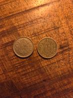 2 Spaanse munten - Carlos I Rey de Espana - 1975, Ophalen, Gestempeld