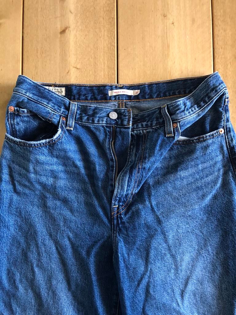 Levi's Ribcage Wide Leg Jeans - Blauw, Zo Goed Als Nieuw, Ophalen of Verzenden, Zo goed als nieuw, Blauw, Overige jeansmaten