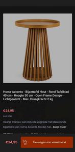 Partij van 6 Houten Bijzettafel Rond, Minder dan 55 cm, Home Accents, Nieuw, Modern