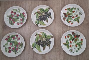 6 gebaksbordjes Porceleine de Paris, Les fruits sauvages beschikbaar voor biedingen