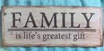 Familie tekstbord, Huis en Inrichting, Woonaccessoires | Tekstborden en Spreuken, Ophalen of Verzenden