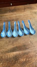 6 Porseleinen Chinese Lepels, Huis en Inrichting, Ophalen, Zo goed als nieuw, Overige materialen, Los bestek