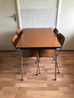 Retro eettafel met stoelen (Formica), Huis en Inrichting, Tafels | Eettafels, 50 tot 100 cm, Overige materialen, 100 tot 150 cm