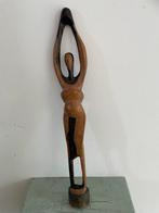 Gestyleerd houten beeld. Zwangere vrouw in yoga houding, Antiek en Kunst, Ophalen