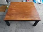 Vierkante houten teak salontafel 100x100 cm, Huis en Inrichting, Tafels | Salontafels, Ophalen, Gebruikt, 50 tot 100 cm, Vierkant