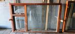 Hardhouten kozijn 210x140 cm met dubbel glas, Doe-het-zelf en Verbouw, Kozijnen en Schuifpuien, Ophalen, Gebruikt, Raamkozijn