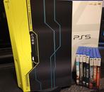 Sony PlayStation 5 Wit, Zwart met Cyberpunk sticker + 7 game, Ophalen, Gebruikt, Playstation 5