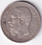 België, 5 Francs, 1875, zilver, Postzegels en Munten, Munten | België, Zilver, Zilver, Losse munt, Verzenden