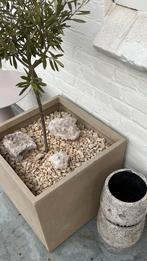 Kwantum Fiber Clay Vierkante Pot, Tuin en Terras, Vierkant, Ophalen of Verzenden, Beton, Binnen