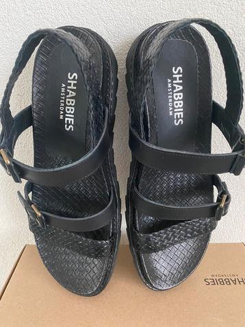 Shabbies Amsterdam sandalen zwart 40