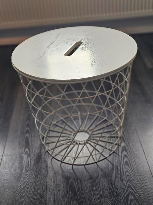 KVISTBRO Opbergtafel, wit, 44 cm, Huis en Inrichting, Tafels | Bijzettafels, Zo goed als nieuw, Rond, Minder dan 55 cm, Ophalen