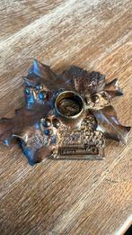 Bronzen kerstkandelaar met hulst”van den Berg”, Diversen, Kerst, Ophalen of Verzenden, Zo goed als nieuw