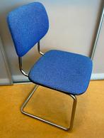 4 vintage Gispen 1125 slede vergaderstoel/eetkamerstoelen, Ophalen, Vintage, origineel Gispen, sledestoel, Blauw, Zo goed als nieuw