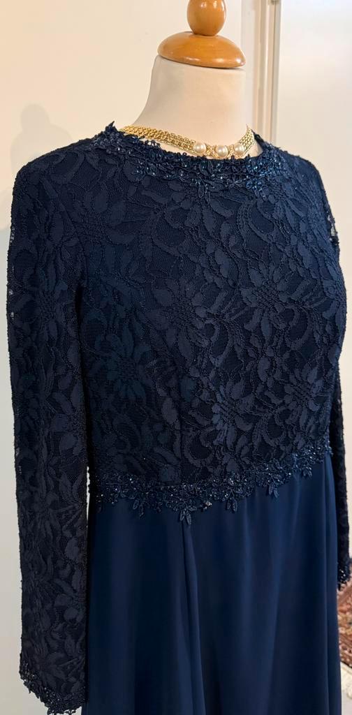 Boerenbruiloft bruidsjurk maat 48 ,donkerblauw, Kleding | Dames, Gelegenheidskleding, Zo goed als nieuw, Overige typen, Maat 46/48 (XL) of groter