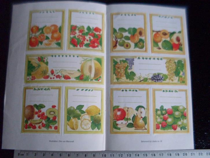 10x sticker groente fruit labels Eke van Mansvelt Libelle, Verzamelen, Stickers, Zo goed als nieuw, Dier en Natuur, Ophalen of Verzenden