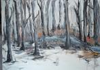 Acryl op canvasdoek, wintertafereel. 2025, Ophalen of Verzenden