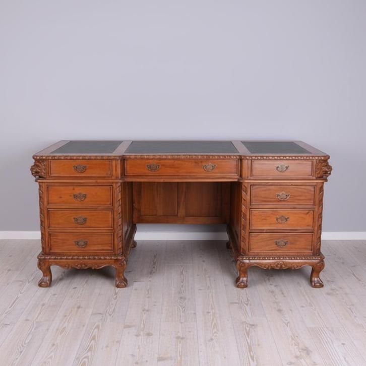 Mahoniehouten Koloniaal Bureau, Huis en Inrichting, Bureaus, Zo goed als nieuw, Ophalen of Verzenden