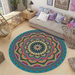 Turquoise Mandala Rond Vloerkleed / Tapijt Lotus India Yoga, Nieuw, Rond, Verzenden