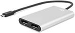 OWC Thunderbolt 3 Dual DisplayPort Adapter Grijs, Zwart Nieu, Computers en Software, Pc- en Netwerkkabels, Ophalen of Verzenden