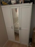 Witte Kledingkast met Spiegeldeur, Huis en Inrichting, Kasten | Kledingkasten, Ophalen, Overige materialen, 100 tot 150 cm, Zo goed als nieuw