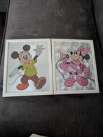 Vintage Disney Schilderijen Mickey & Minnie Mouse, Minder dan 50 cm, Gebruikt, Ophalen of Verzenden, Minder dan 50 cm