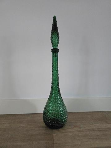 Prachtige Empoli bottle/ karaf Genie bottle smaragdgroen €99 beschikbaar voor biedingen