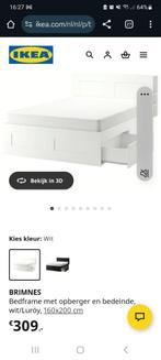 IKEA BRIMNES bed 160X200, Ophalen, Gebruikt, Wit, Tweepersoons