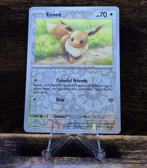 Eevee Reverse 133/165 - 151, Hobby en Vrije tijd, Verzamelkaartspellen | Pokémon, Nieuw, Losse kaart, Foil, Verzenden